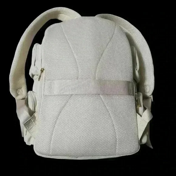 Isaac Mizrahi Multi-Pocket Cream Backpack - Picture 4 of 4